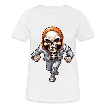 Crâne dans la conception de combinaison de jogging - T-shirt respirant Femme - blanc - Devant - AI Model Female 172 dark (172cm)