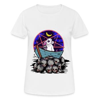 Hase Totenkopf Horror Halloween Dark Fantasy - Frauen T-Shirt atmungsaktiv - Weiß - Vorne - AI Model Female 172 dark (172cm)