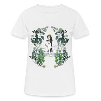 Fille Femme Printemps Floral Fantaisie Coquille D’oeuf - T-shirt respirant Femme - blanc - Devant - AI Model Female 172 dark (172cm)