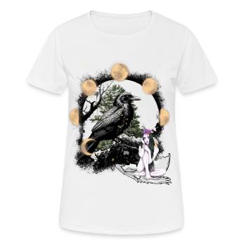 Rabe Mädchen Fantasy Dark Mond Natur Okkult - Frauen T-Shirt atmungsaktiv - Weiß - Vorne - AI Model Female 172 dark (172cm)