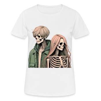 Schließt euch dem Kunstwerk der Skelett-Crew an - Frauen T-Shirt atmungsaktiv - Weiß - Vorne - AI Model Female 172 dark (172cm)