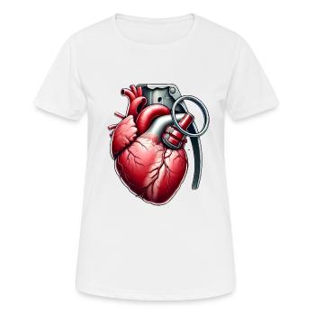 Explosive Heart Grenade Fusion Art - Women's Breathable T-Shirt - white - Front - AI Model Female 172 dark (172cm)