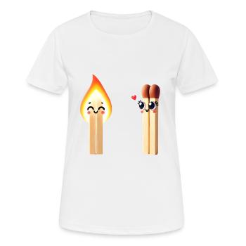 Conception ludique d’amis allumettes - T-shirt respirant Femme - blanc - Devant - AI Model Female 172 dark (172cm)