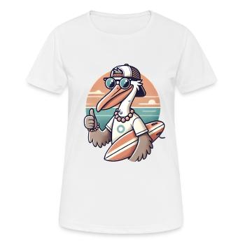 Cool Beach Pelican Cartoon Design - T-shirt respirant Femme - blanc - Devant - AI Model Female 172 dark (172cm)