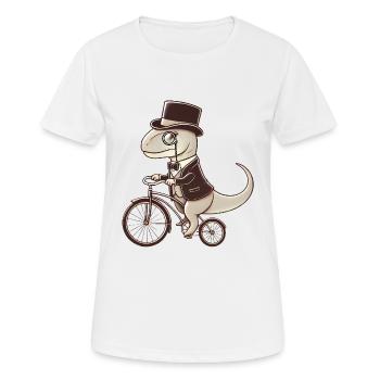 Dapper Dinosaure Sur Vélo Vintage - T-shirt respirant Femme - blanc - Devant - AI Model Female 172 dark (172cm)
