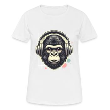 Gorille avec casque Splatter Art - T-shirt respirant Femme - blanc - Devant - AI Model Female 172 dark (172cm)