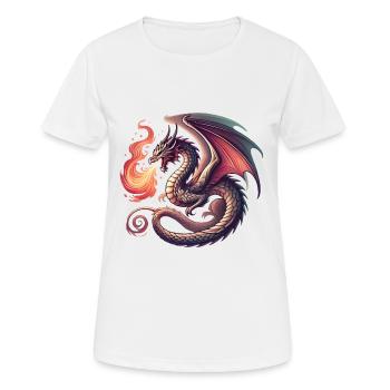 Fierce Dragon Breathing Fire Design - Women's Breathable T-Shirt - white - Front - AI Model Female 172 dark (172cm)