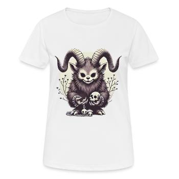 Illustration gothique Krampus foncé - T-shirt respirant Femme - blanc - Devant - AI Model Female 172 dark (172cm)