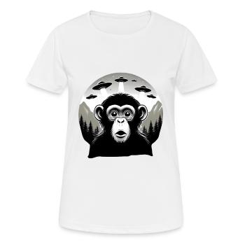 Monkey with UFO - Women's Breathable T-Shirt - white - Front - AI Model Female 172 dark (172cm)