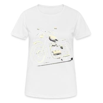 Vintage Classic Motorcycle Illustration - Women's Breathable T-Shirt - white - Front - AI Model Female 172 dark (172cm)