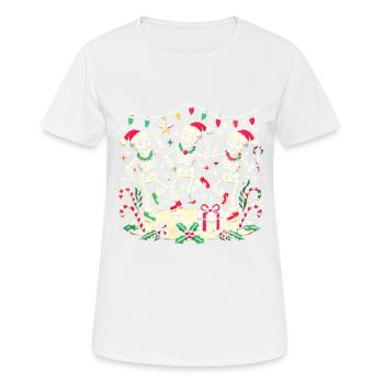 Noël festif dansant squelettes - T-shirt respirant Femme - blanc - Devant - AI Model Female 172 dark (172cm)