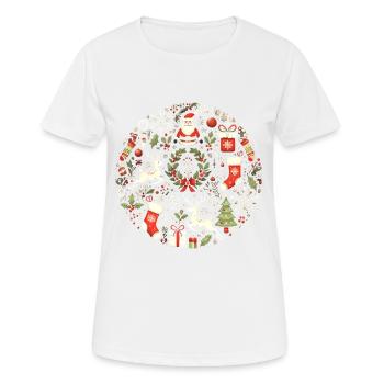 Festliches Weihnachtskreis-Design - Frauen T-Shirt atmungsaktiv - Weiß - Vorne - AI Model Female 172 dark (172cm)
