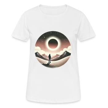 Eclipse Gaze Silhouette Design - Frauen T-Shirt atmungsaktiv - Weiß - Vorne - AI Model Female 172 dark (172cm)