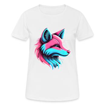Neon Fox Glow Künstlerisches Design - Frauen T-Shirt atmungsaktiv - Weiß - Vorne - AI Model Female 172 dark (172cm)