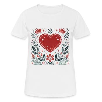 Soulmates von Destiny Romantic Heart - Frauen T-Shirt atmungsaktiv - Weiß - Vorne - AI Model Female 172 dark (172cm)