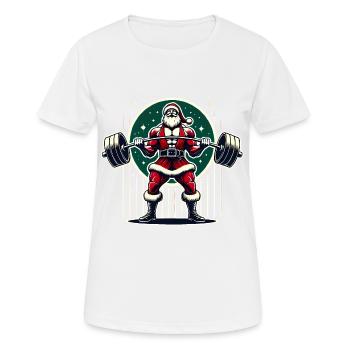Santas Strong Snatch Powerlifting - Frauen T-Shirt atmungsaktiv - Weiß - Vorne - AI Model Female 172 dark (172cm)