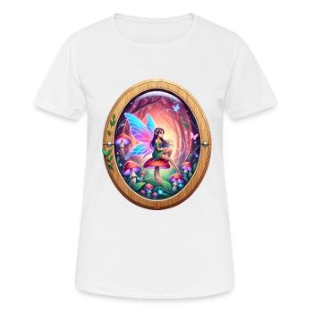 Fairy on a Rainbow Mushroom Design - Women's Breathable T-Shirt - white - Front - AI Model Female 172 dark (172cm)