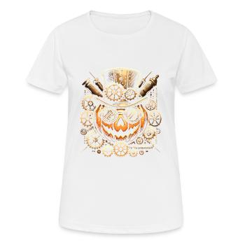 Steampunk Kürbis Halloween Ausrüstung - Frauen T-Shirt atmungsaktiv - Weiß - Vorne - AI Model Female 172 dark (172cm)
