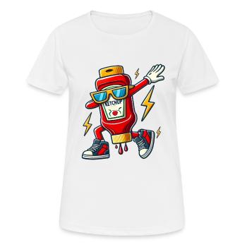 Conception de bouteille de ketchup Dab - T-shirt respirant Femme - blanc - Devant - AI Model Female 172 dark (172cm)