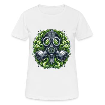 Masque à gaz drôle Fet Zone Design - T-shirt respirant Femme - blanc - Devant - AI Model Female 172 dark (172cm)