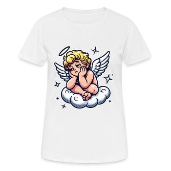 Chérubin drôle sur nuage Pop Art Design - T-shirt respirant Femme - blanc - Devant - AI Model Female 172 dark (172cm)