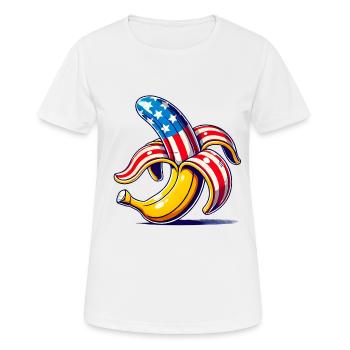 Patriotic Banana PopArt Design - Women's Breathable T-Shirt - white - Front - AI Model Female 172 dark (172cm)