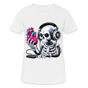 Skeleton Listening to Heart Design - Women's Breathable T-Shirt - white - Front - AI Model Female 172 dark (172cm)