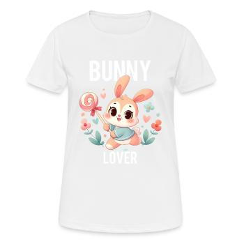 bunny lover - T-shirt respirant Femme - blanc - Devant - AI Model Female 172 dark (172cm)