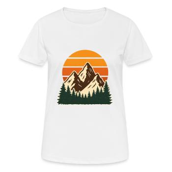 Scène d'aventure rétro en forêt et montagne - T-shirt respirant Femme - blanc - Devant - AI Model Female 172 dark (172cm)