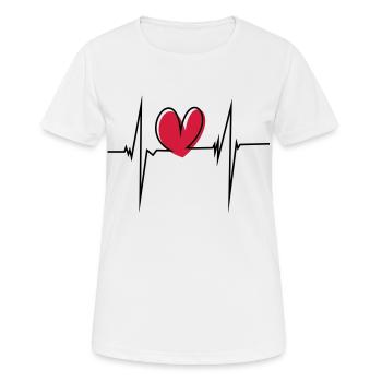 puls - Frauen T-Shirt atmungsaktiv - Weiß - Vorne - AI Model Female 172 dark (172cm)