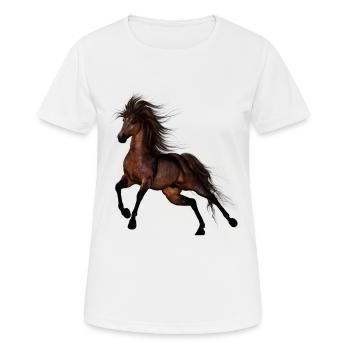 Brown Wild Horse - Women's Breathable T-Shirt - white - Front - AI Model Female 172 dark (172cm)