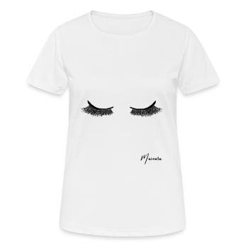 Lashes Mascara Wimpern Shirt - Frauen T-Shirt atmungsaktiv - Weiß - Vorne - AI Model Female 172 dark (172cm)