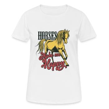 Horse riding - Women's Breathable T-Shirt - white - Front - AI Model Female 172 dark (172cm)