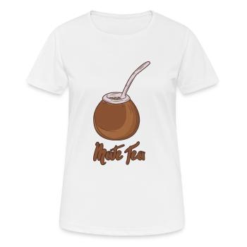 Brown Mate Tea - Frauen T-Shirt atmungsaktiv - Weiß - Vorne - AI Model Female 172 dark (172cm)