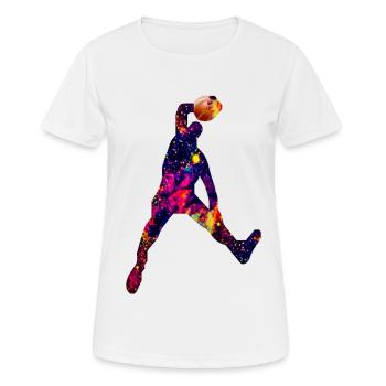 Dave Dunking Galaxy - Frauen T-Shirt atmungsaktiv - Weiß - Vorne - AI Model Female 172 dark (172cm)