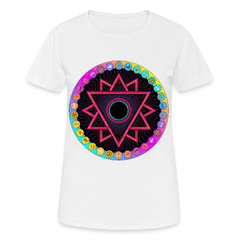 LSD Acid Wheel - Frauen T-Shirt atmungsaktiv - Weiß - Vorne - AI Model Female 172 dark (172cm)