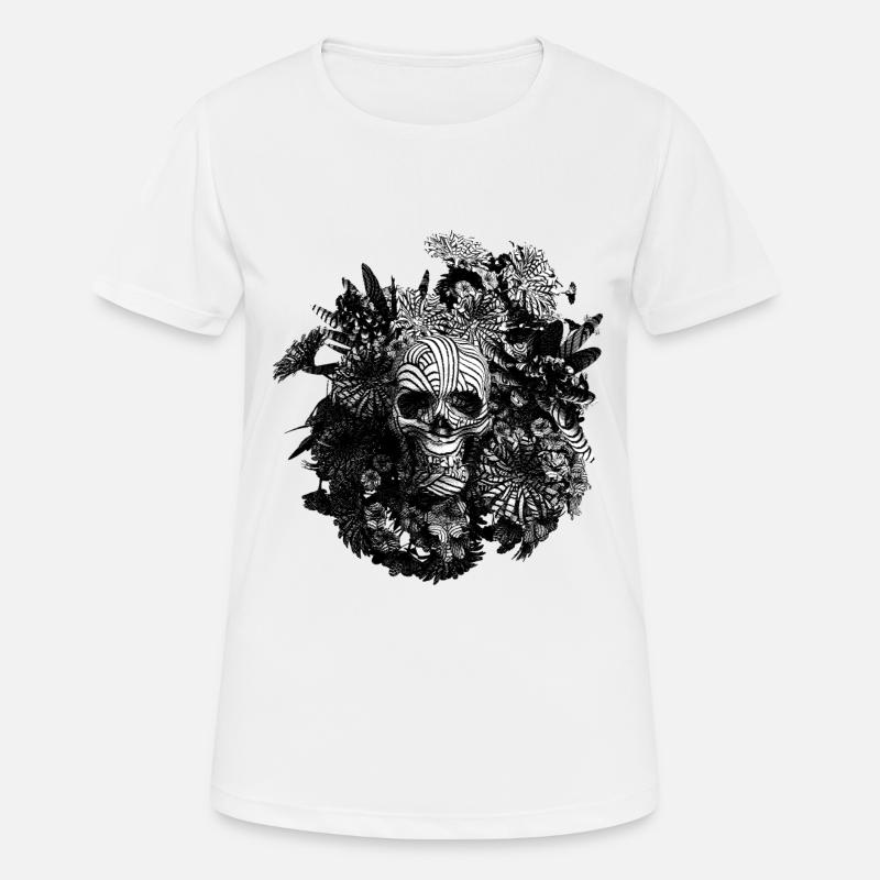 Engraved Skull - Women's Breathable T-Shirt - white
