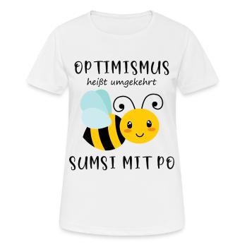 Biene Optimismus Sumsi mit Po - Frauen T-Shirt atmungsaktiv - Weiß - Vorne - AI Model Female 172 dark (172cm)