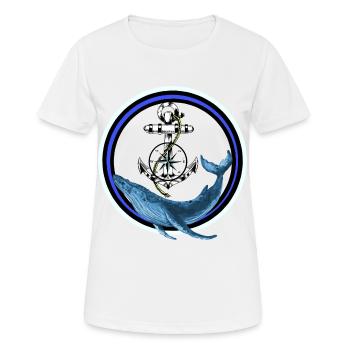 Marine mammal Fish Whale Fish Anchor maritime - Women's Breathable T-Shirt - white - Front - AI Model Female 172 dark (172cm)