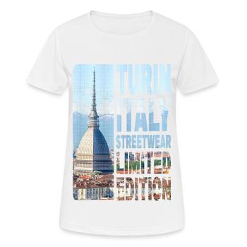Turin Turin Turin Italie Ville Skyline Accueil Amour - T-shirt respirant Femme - blanc - Devant - AI Model Female 172 dark (172cm)