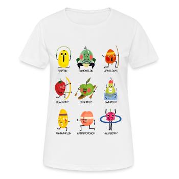Lustige Sport Früchte Frucht Obst Gemüse Fitness - Frauen T-Shirt atmungsaktiv - Weiß - Vorne - AI Model Female 172 dark (172cm)
