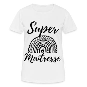 Super maitresse humour maîtresse cadeau femme - T-shirt respirant Femme - blanc - Devant - AI Model Female 172 dark (172cm)