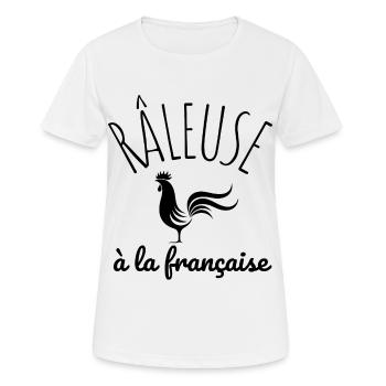 râleuse à la française humour femme cadeau - T-shirt respirant Femme - blanc - Devant - AI Model Female 172 dark (172cm)