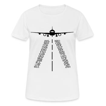AVION À RÉACTION - T-shirt respirant Femme - blanc - Devant - AI Model Female 172 dark (172cm)