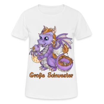 Große Schwester Niedlicher Drache Geschwister Paar - Frauen T-Shirt atmungsaktiv - Weiß - Vorne - AI Model Female 172 dark (172cm)