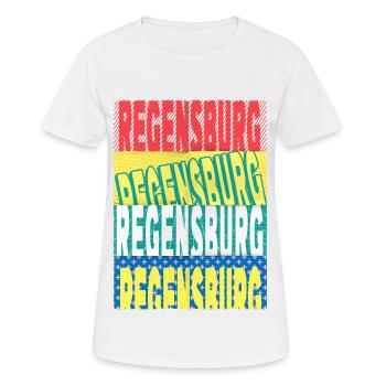 Regensburg Allemagne City Font Skyline - T-shirt respirant Femme - blanc - Devant - AI Model Female 172 dark (172cm)