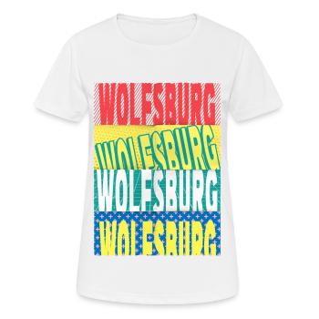 Wolfsburg Allemagne City Font Skyline - T-shirt respirant Femme - blanc - Devant - AI Model Female 172 dark (172cm)