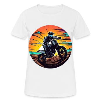 Moto Motocross Sunset - T-shirt respirant Femme - blanc - Devant - AI Model Female 172 dark (172cm)