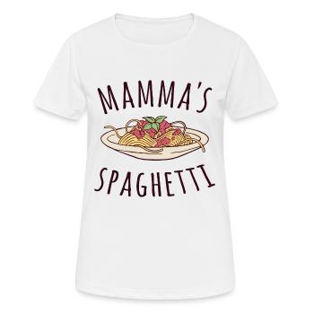 Mamma's Spaghetti - Frauen T-Shirt atmungsaktiv - Weiß - Vorne - AI Model Female 172 dark (172cm)