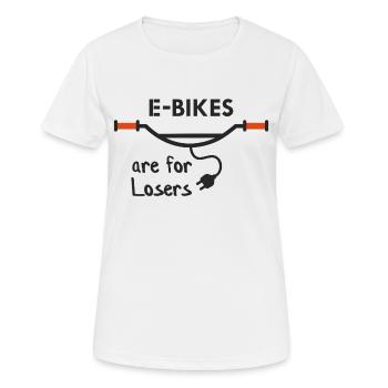 Les vélos électriques sont pour les perdants - T-shirt respirant Femme - blanc - Devant - AI Model Female 172 dark (172cm)